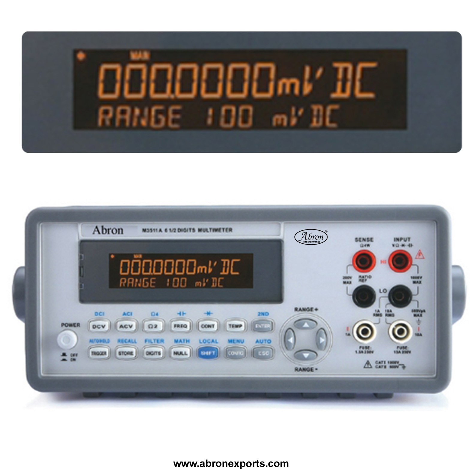 Multimeter digital bench type 6-1/2 Digits AC/DC V, AC/DC Current, Resistance, Cap and Frequency abron AE-814B5 
